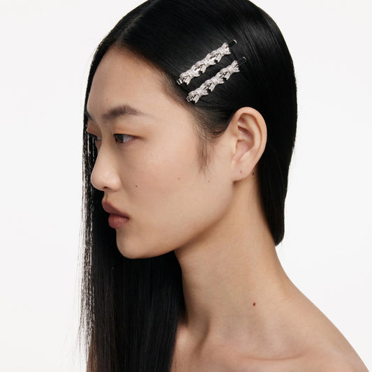 Crystal Bow Hair Slides