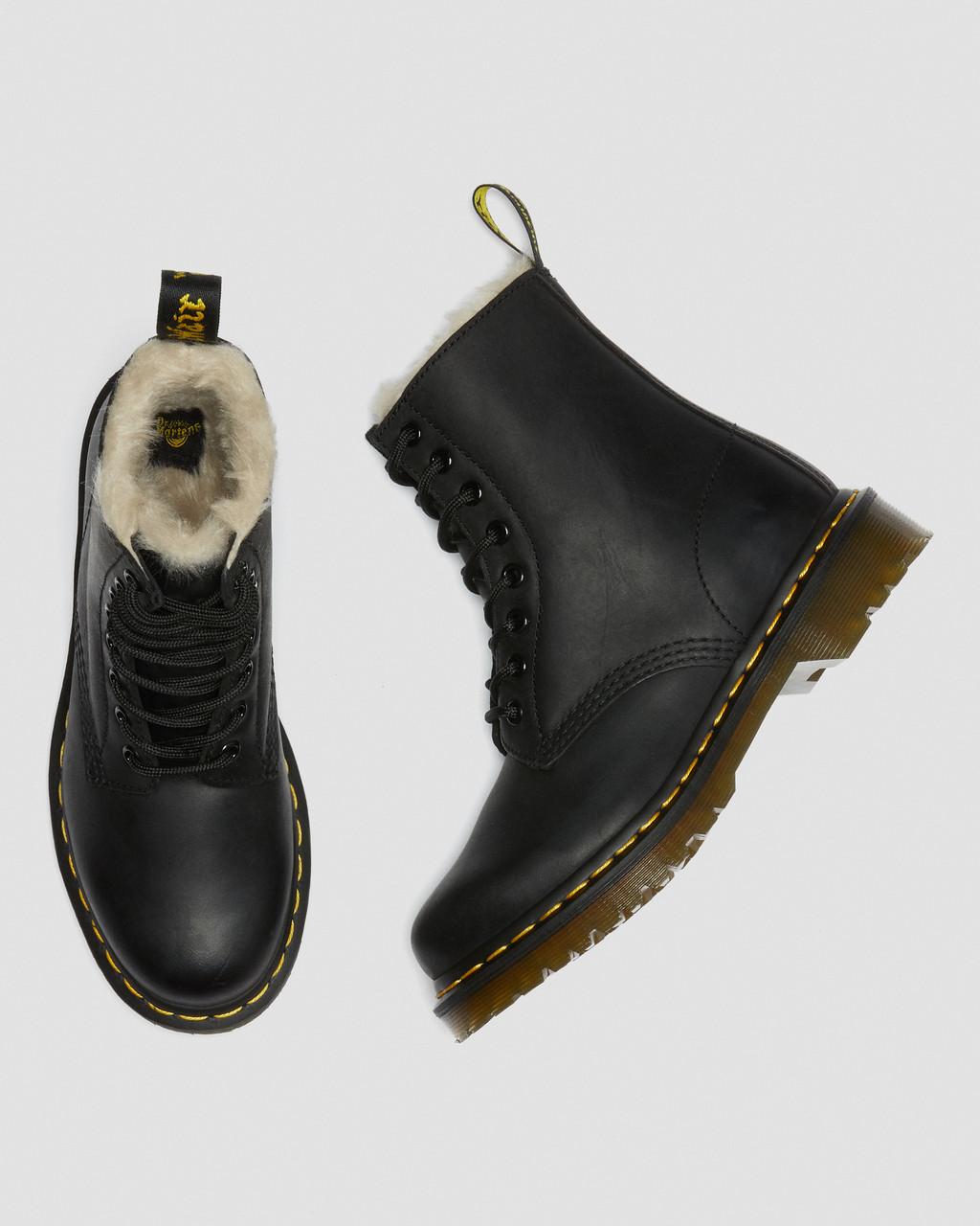 1460 Serena Faux Fur Lined Leather Lace Up Boots