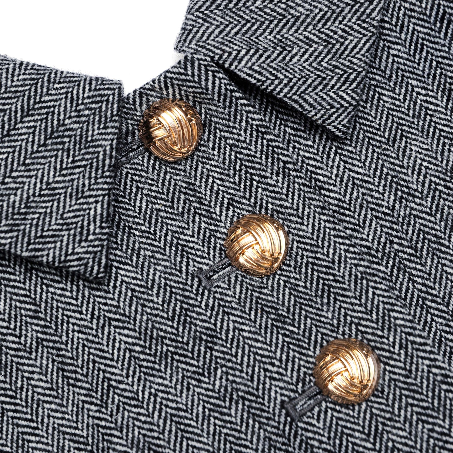 Grey Herringbone Mini Dress