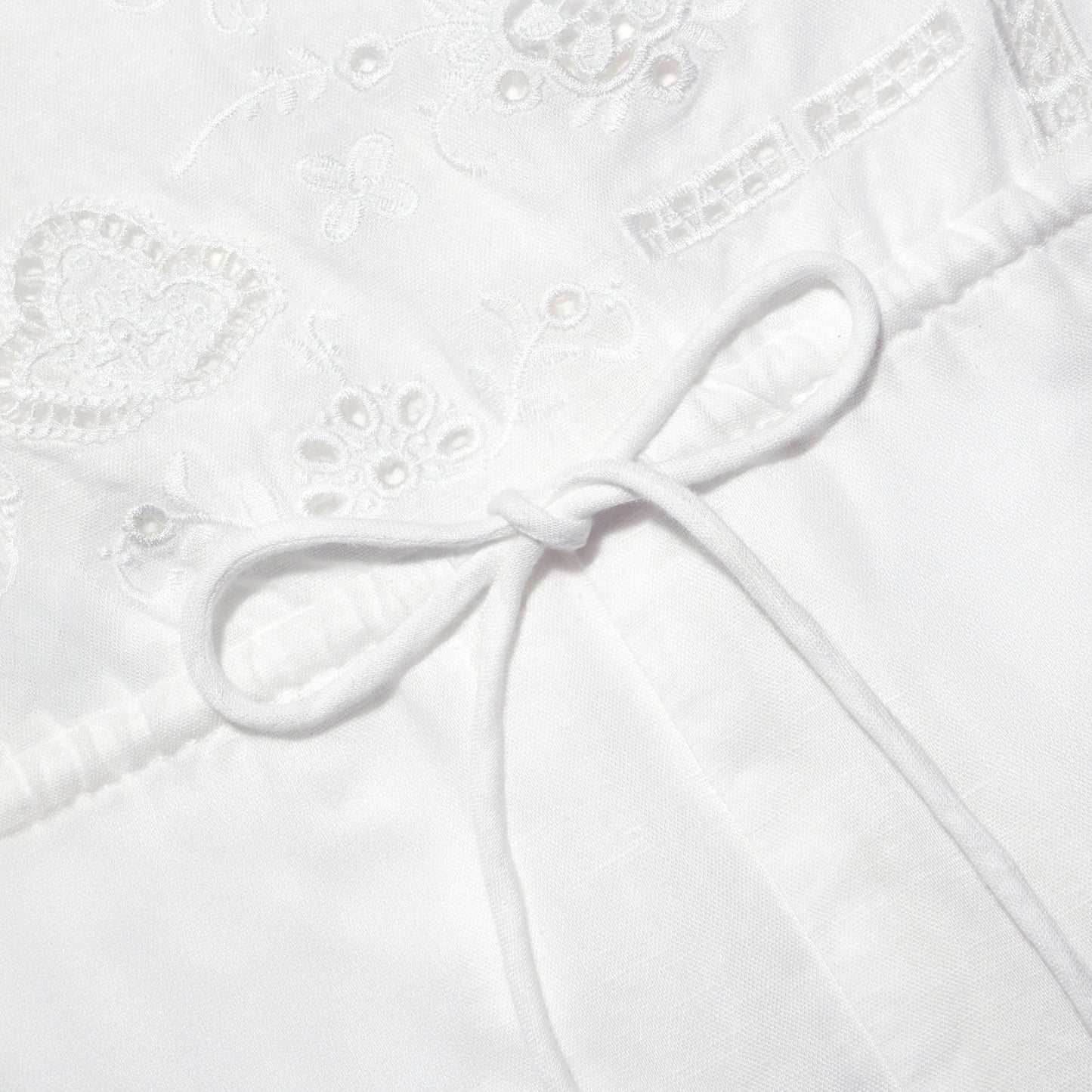 White Embroidered Playsuit