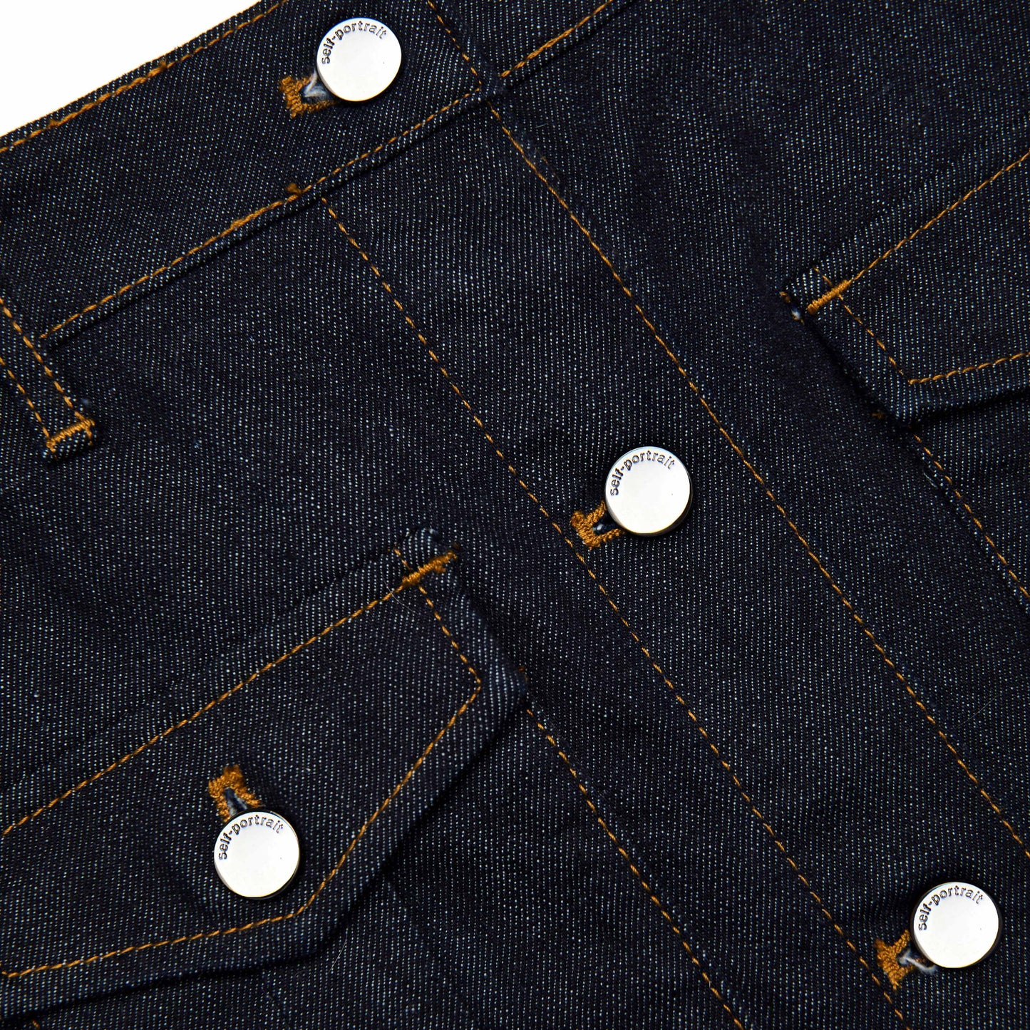 Indigo Denim Belted Midi Skirt
