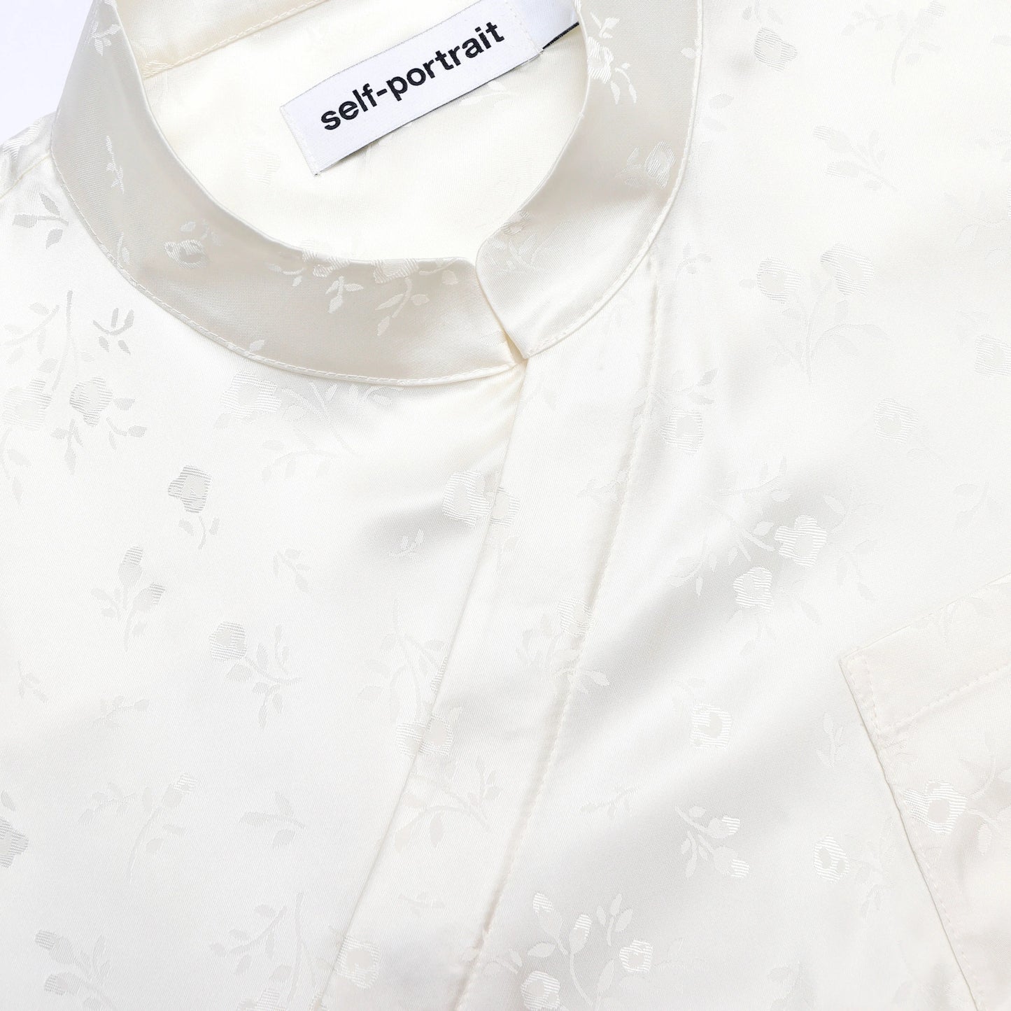 Cream Satin Jacquard Blouse