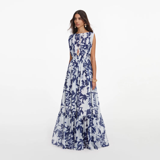 Printed Georgette Maxi Dress