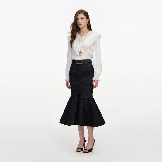 Cream Viscose Lace Top