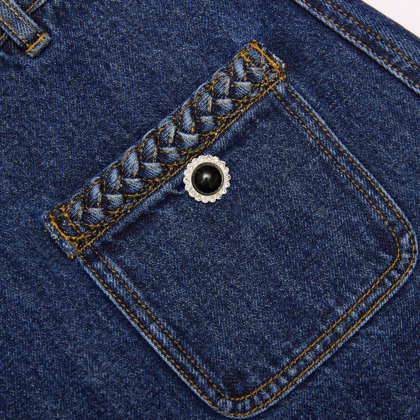 Denim Braided Mini Skirt