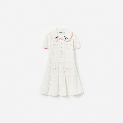 Cream Heart Knit Dress