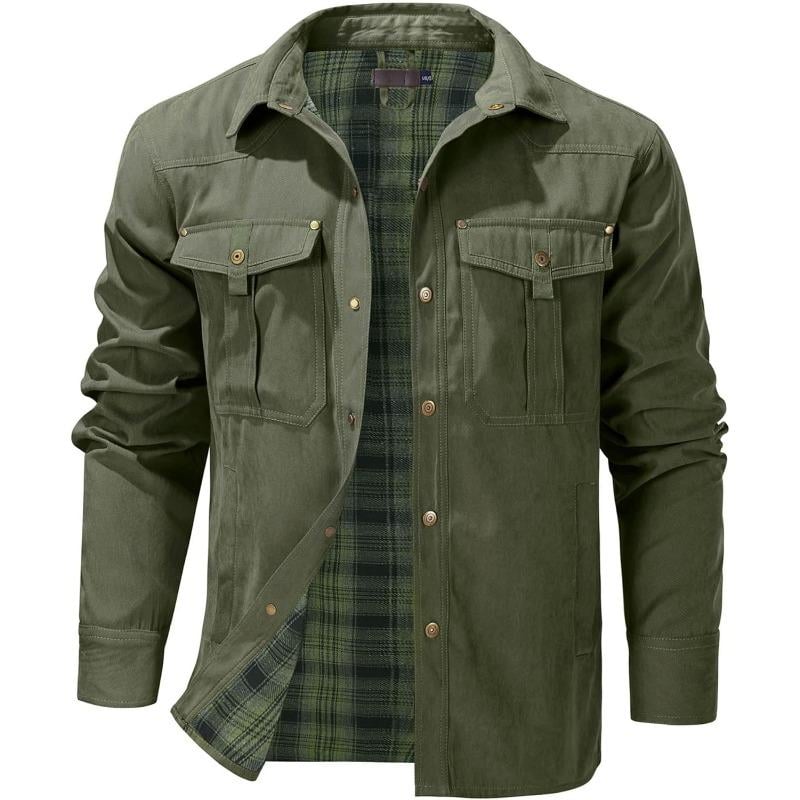 🔥Men's Flannel Lined Shacket Jacket