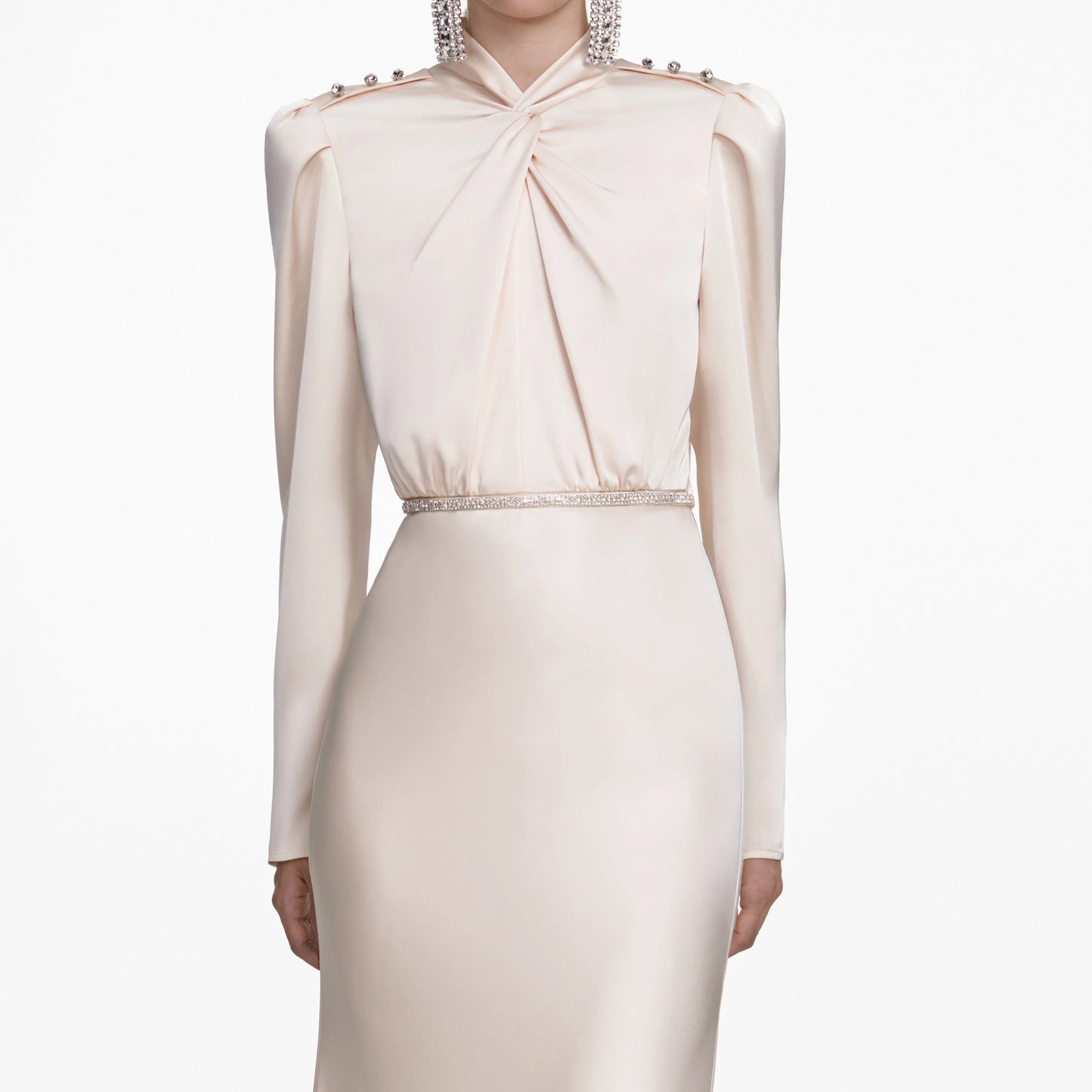 Champagne Satin Maxi Dress