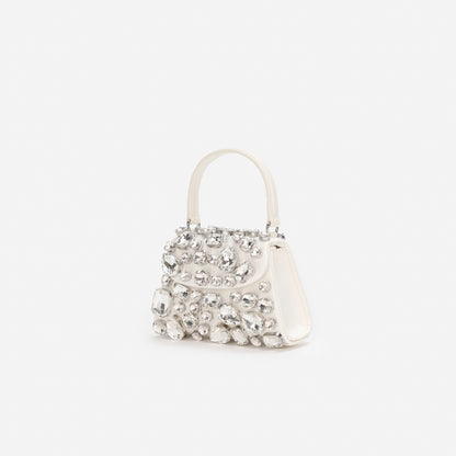 Cream Multi Crystal Mini Bag