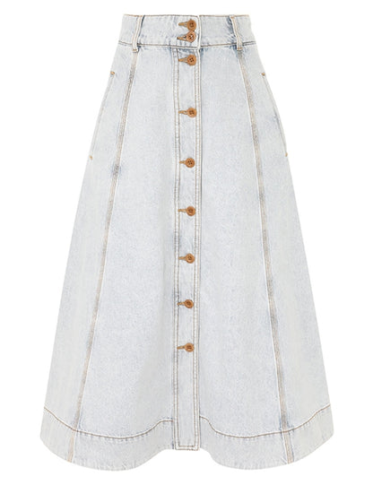 August A Line Denim Skirt