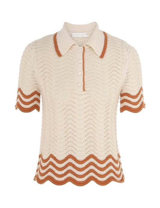 Junie Textured Knit Polo