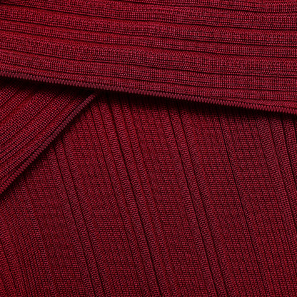 Burgundy Viscose Knit Mini Dress