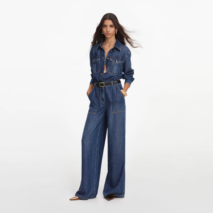 Denim Relaxed Fit Jumpsuit