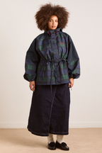 Stylish waterproof jackets that can be worn on rainy days- navy check---Add to cart and enjoy 50% off