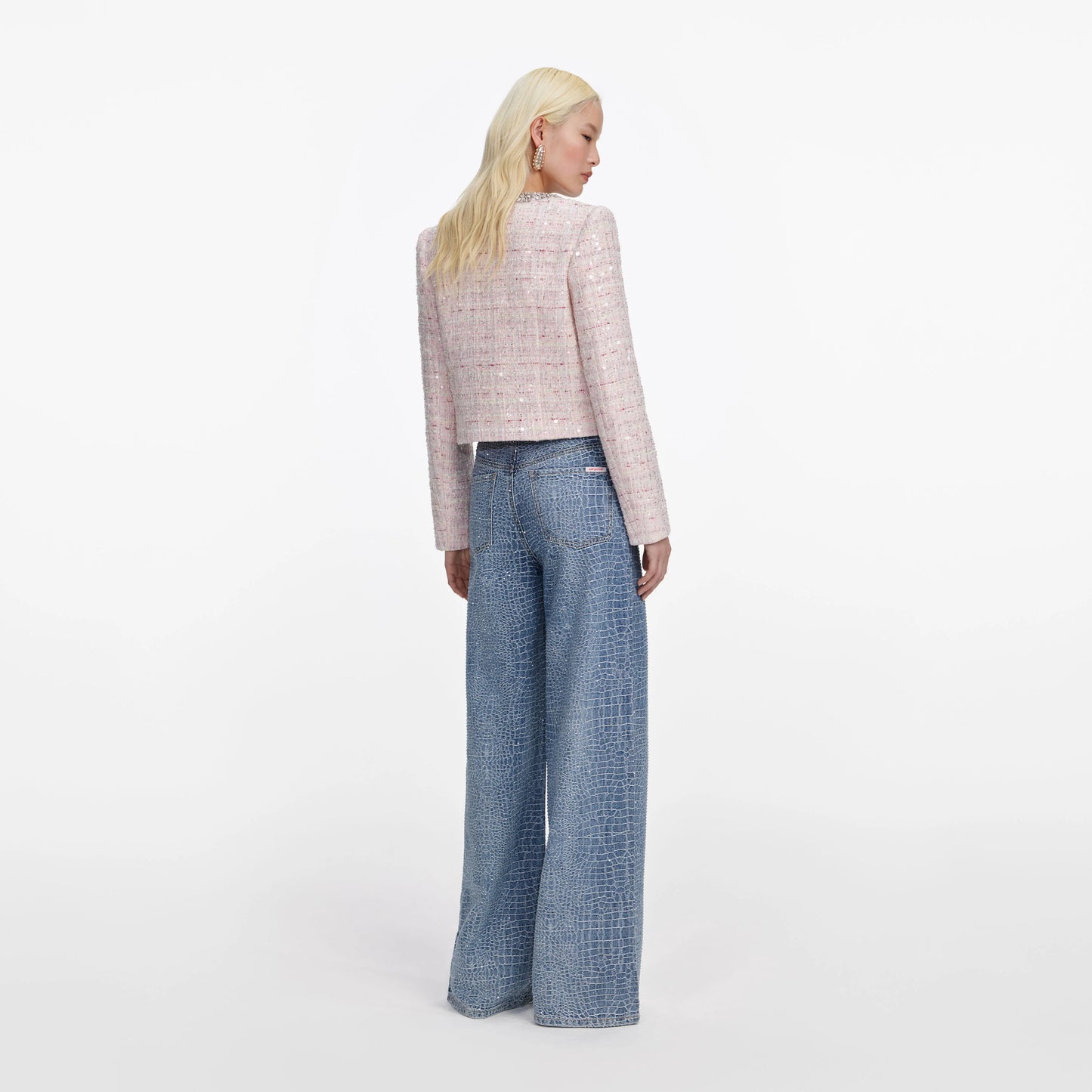 Pink Sequin Boucle Jacket