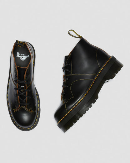 Church Quad Leather Platform Monkey Boots