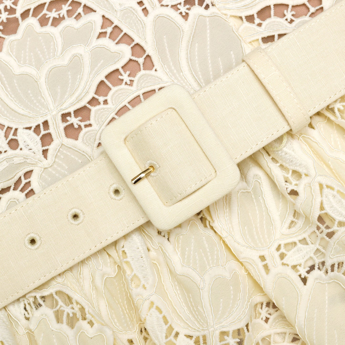 Yellow Lace Peplum Midi Dress