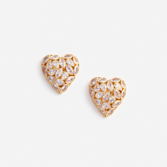 Embellished Heart Earrings