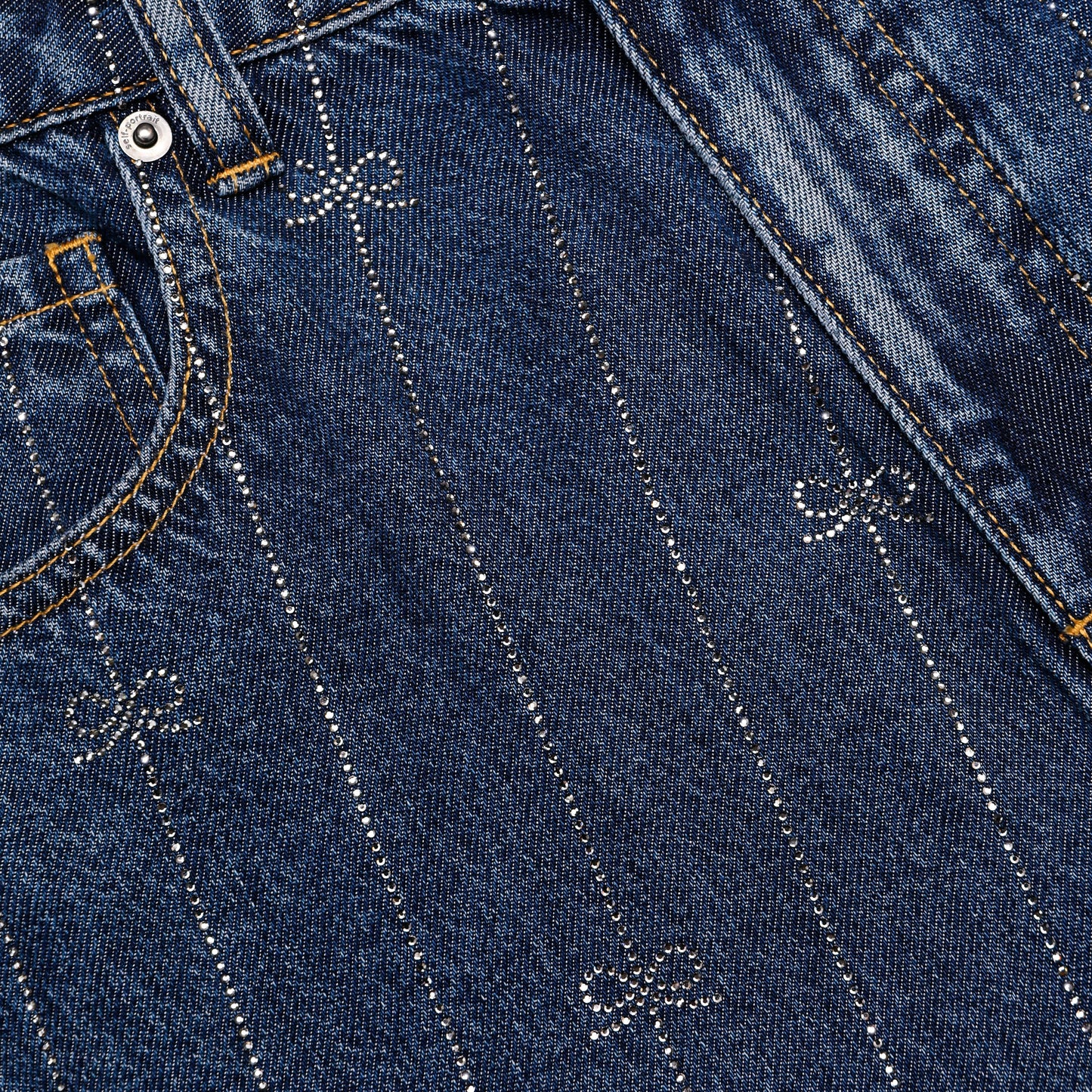Rhinestone Stripe Denim Jeans