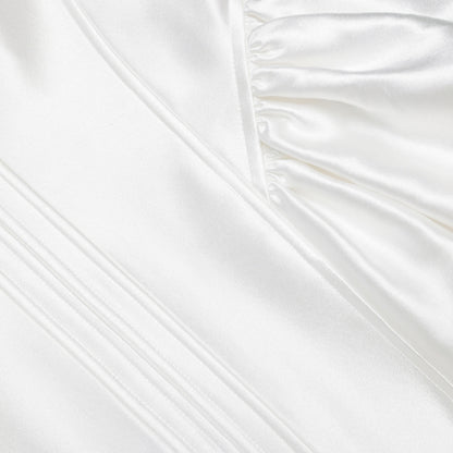 White Taffeta Flared Mini Dress