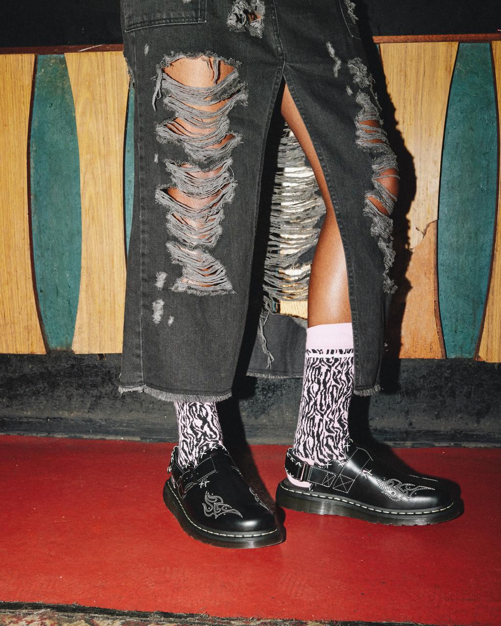 Jorge Contrast Stitch Leather Mules