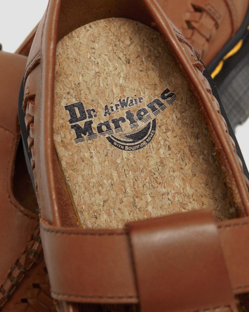 Adrian T-Bar Woven Leather Mary Jane Shoes