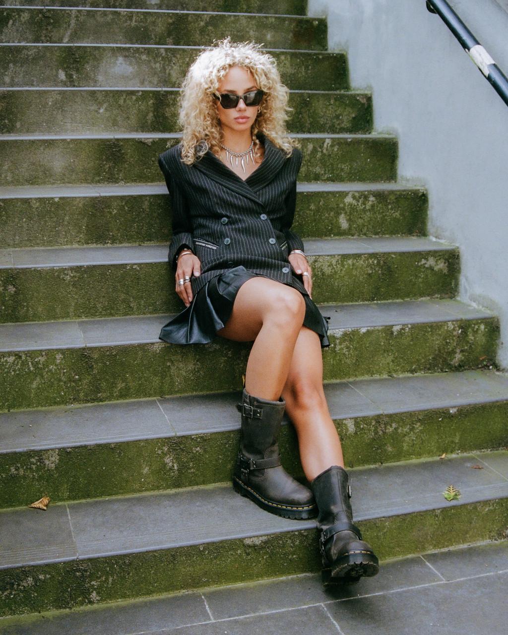 Anistone Tall Leather Biker Boots