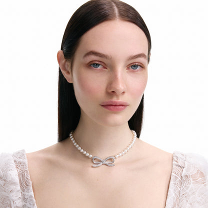 Pearl Bow Necklace