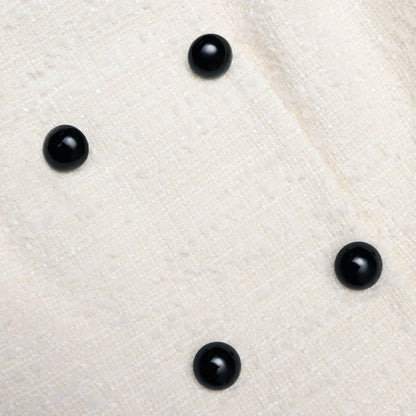 Cream Boucle Taffeta Maxi Dress