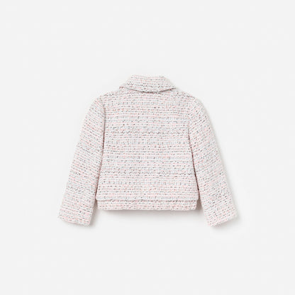 Pink Boucle Lace Bow Jacket