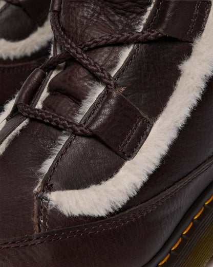 Buzz Lace Up Faux Fur Lined Grizzly Leather Boots