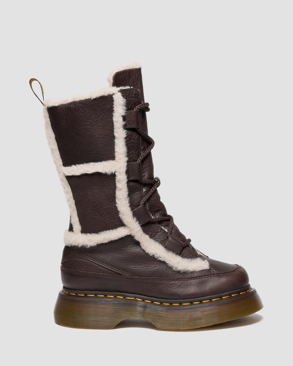 Buzz Lace Up Faux Fur Lined Grizzly Leather Boots