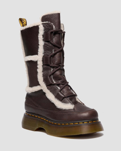 Buzz Lace Up Faux Fur Lined Grizzly Leather Boots