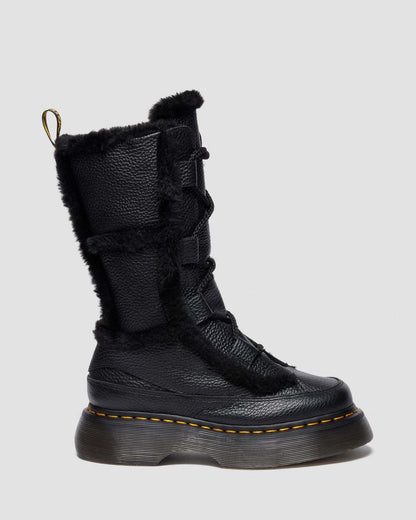 Buzz Lace Up Faux Fur Lined Milled Nappa Leather Boots
