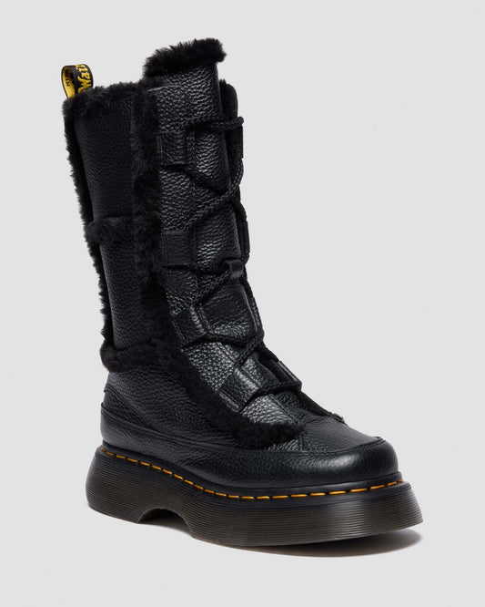 Buzz Lace Up Faux Fur Lined Milled Nappa Leather Boots