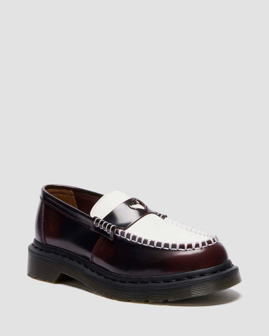 PENTON HEART TWO-TONE RUB-OFF LEATHER LOAFERS