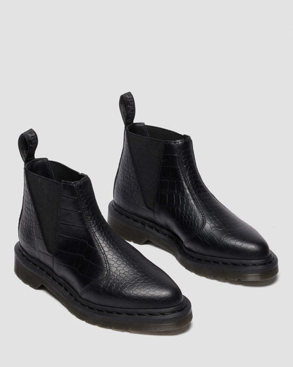 Bianca II Tapered Croc Emboss Leather Lo Boots