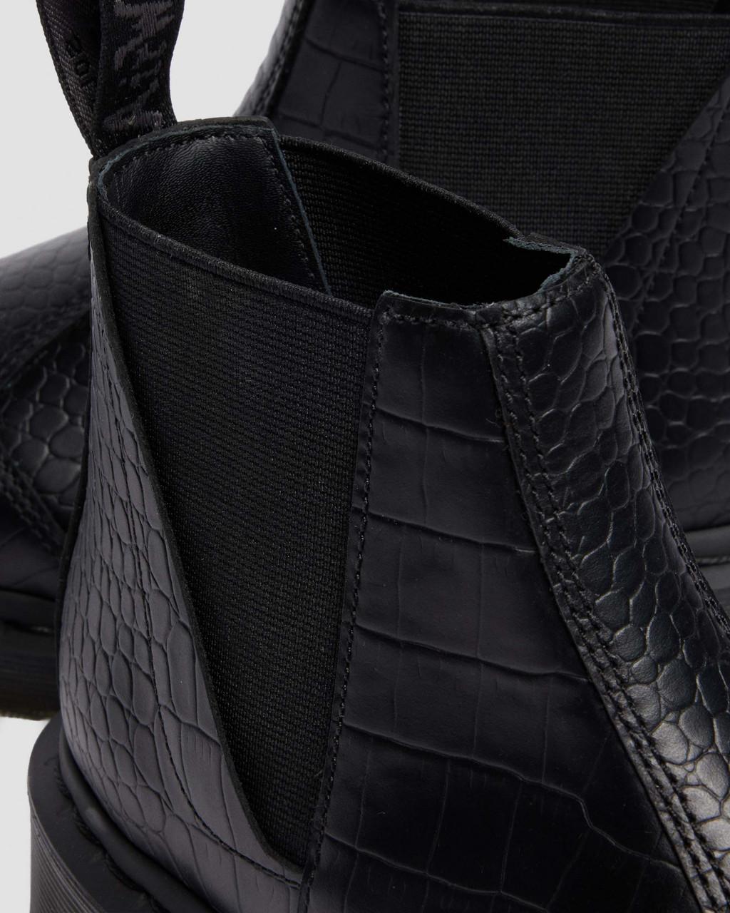 Bianca II Tapered Croc Emboss Leather Lo Boots