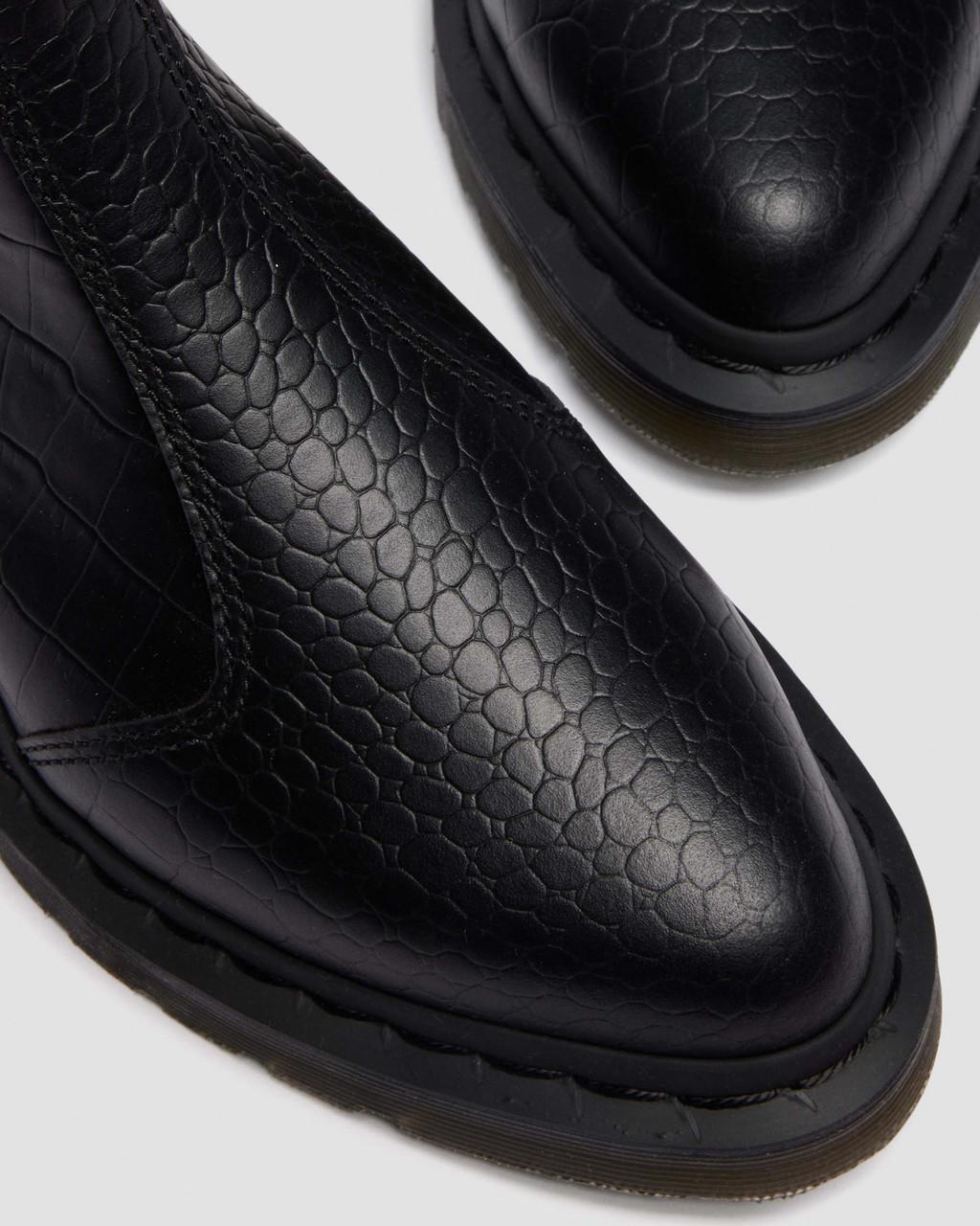 Bianca II Tapered Croc Emboss Leather Lo Boots