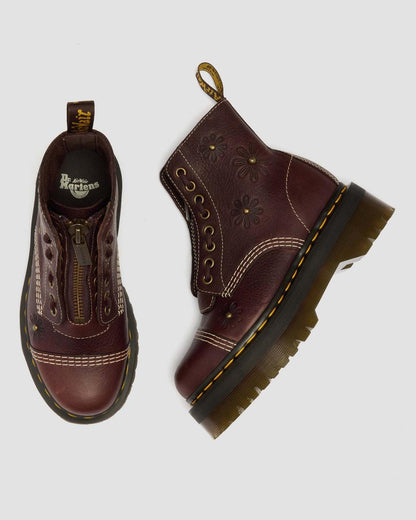 Sinclair Flower Grizzly Leather Platform Boots