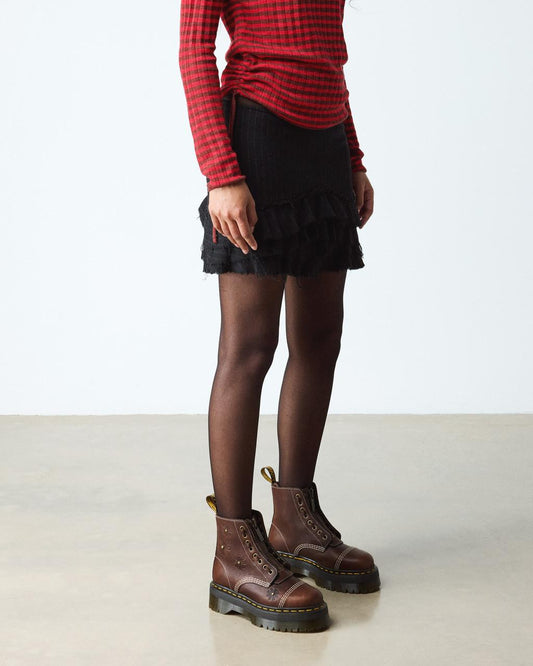 Sinclair Flower Grizzly Leather Platform Boots