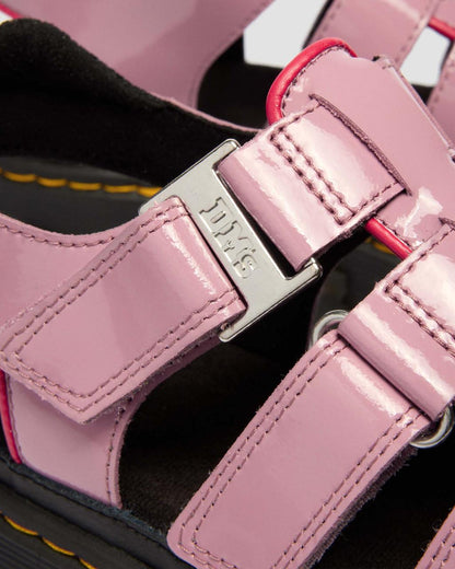 Mattison Three Strap Soft Patent Leather Sandals