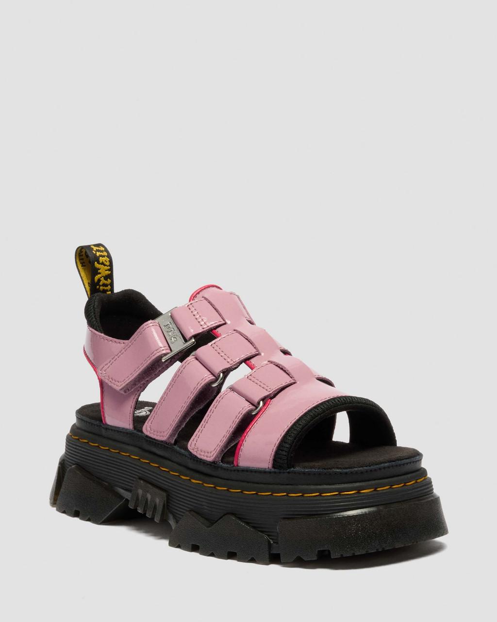 Mattison Three Strap Soft Patent Leather Sandals