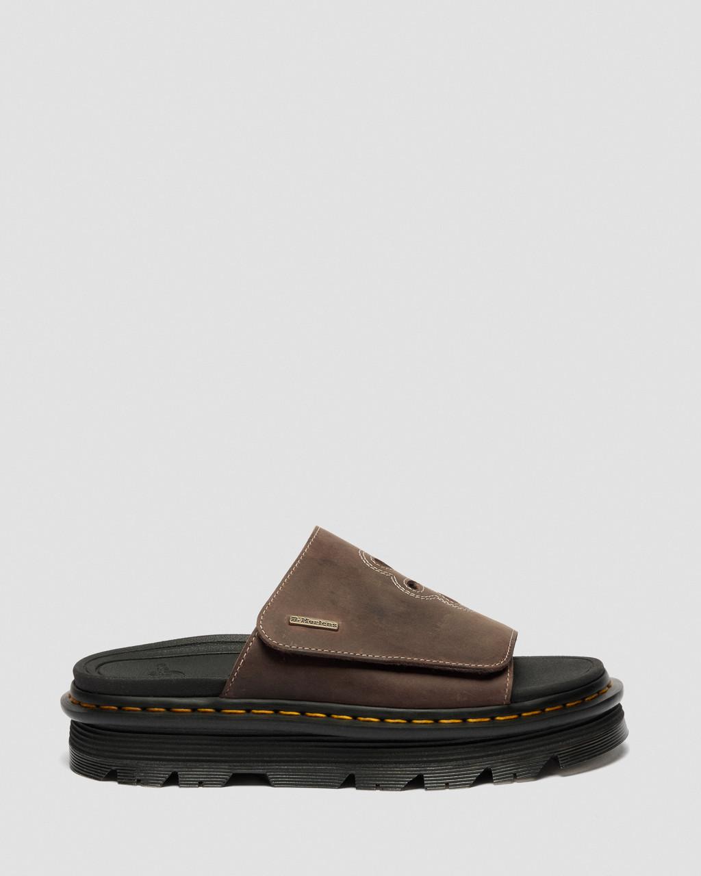 Zebzag Flower Crazy Horse Leather Slides