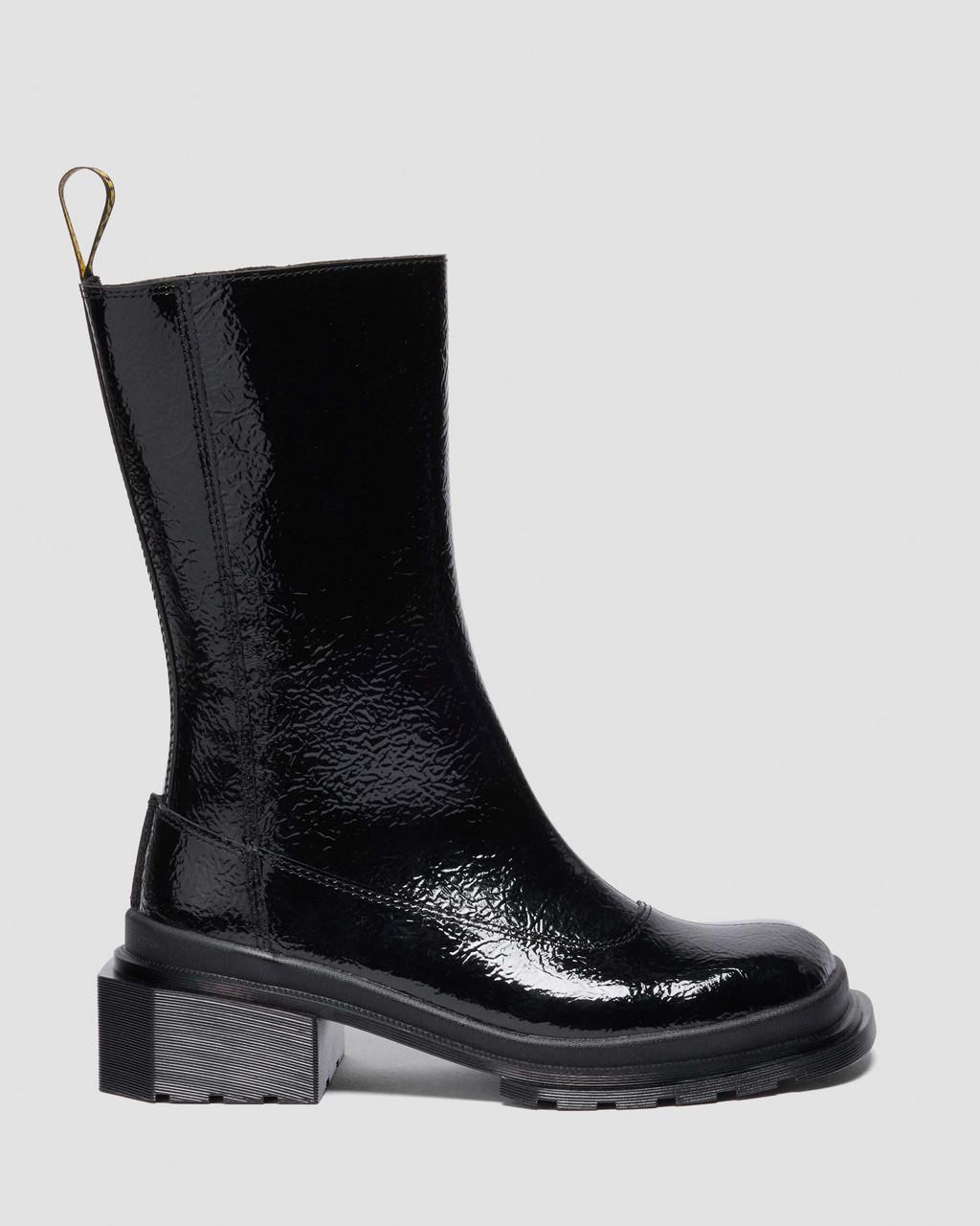 Maybole Hi Square Toe Patent Chelsea Boots