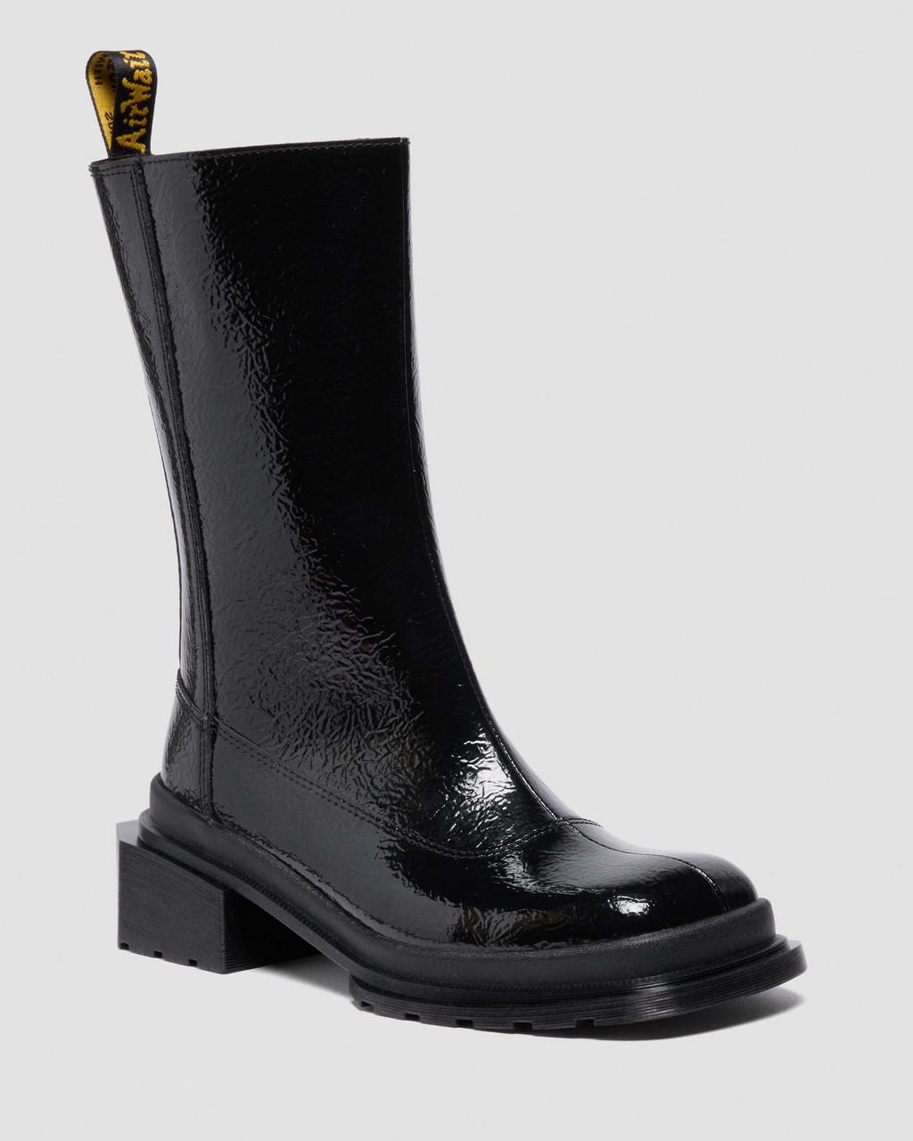 Maybole Hi Square Toe Patent Chelsea Boots