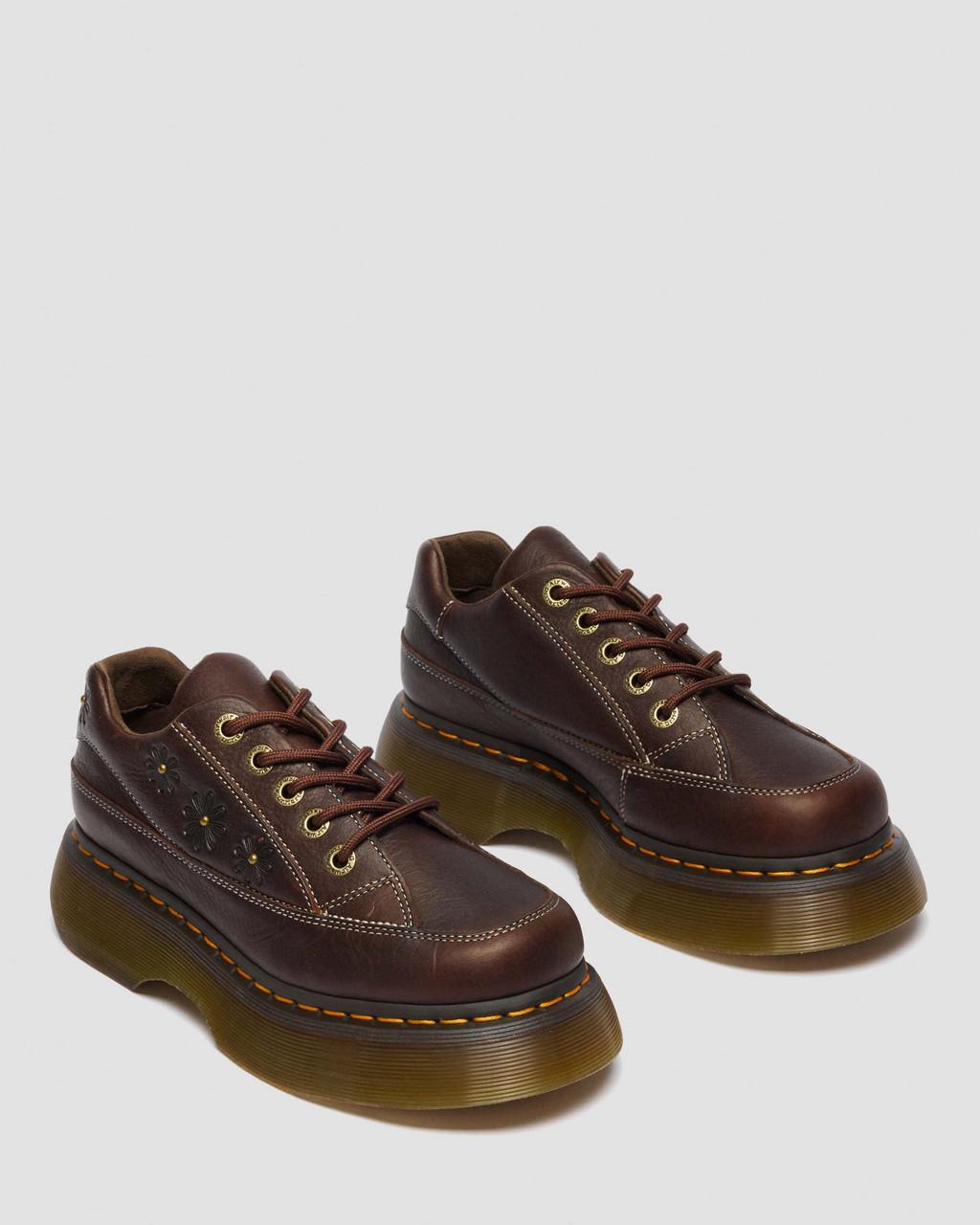 Buzz 5-Eye Flower Grizzly Leather Shoes