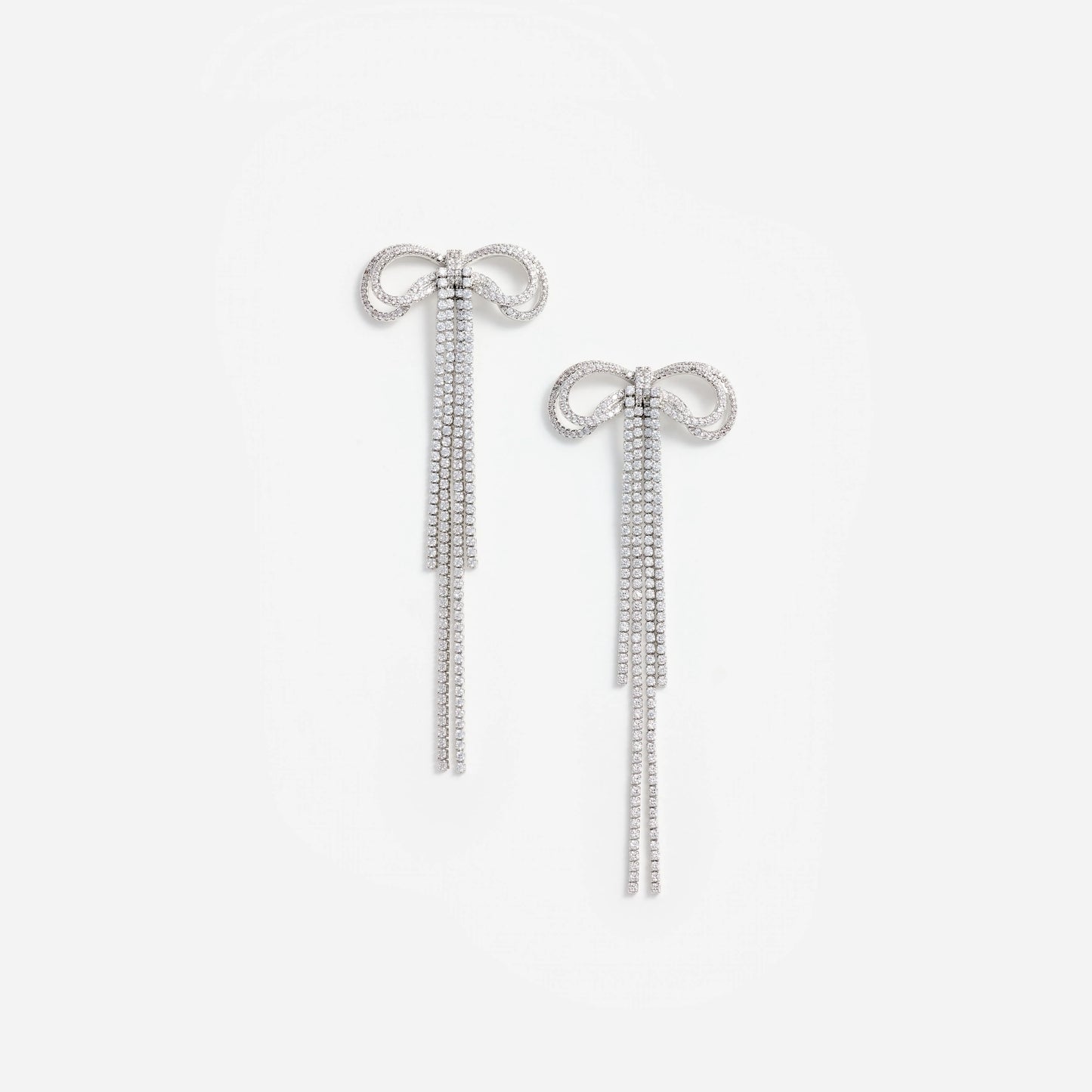 Double Crystal Bow Earrings