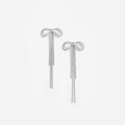 Double Crystal Bow Earrings