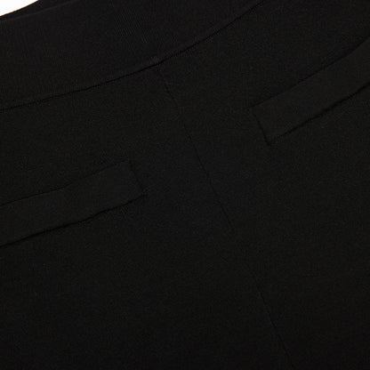 Black Belted Knit Leggings